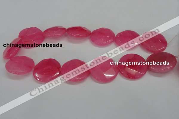 CCN282 15.5 inches 30mm faceted coin candy jade beads wholesale