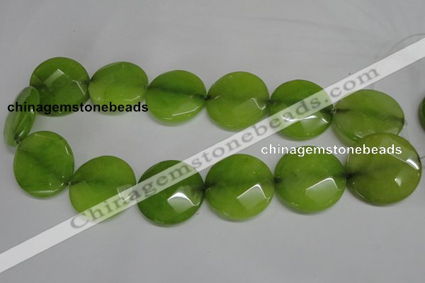 CCN288 15.5 inches 30mm faceted coin candy jade beads wholesale