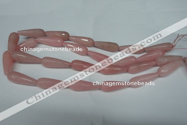 CCN2881 15.5 inches 10*30mm faceted teardrop candy jade beads