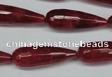 CCN2884 15.5 inches 10*30mm faceted teardrop candy jade beads