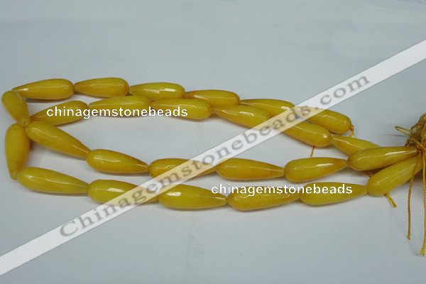 CCN2886 15.5 inches 10*30mm faceted teardrop candy jade beads