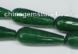 CCN2888 15.5 inches 10*30mm faceted teardrop candy jade beads