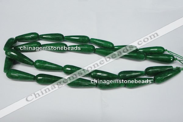 CCN2888 15.5 inches 10*30mm faceted teardrop candy jade beads