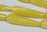 CCN2892 15.5 inches 10*40mm faceted teardrop candy jade beads