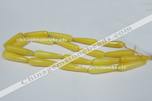 CCN2892 15.5 inches 10*40mm faceted teardrop candy jade beads