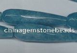 CCN2893 15.5 inches 10*40mm faceted teardrop candy jade beads