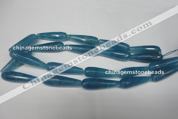 CCN2894 15.5 inches 10*40mm faceted teardrop candy jade beads