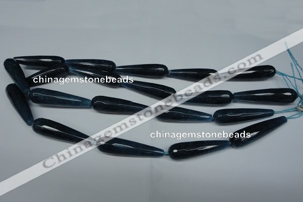 CCN2895 15.5 inches 10*40mm faceted teardrop candy jade beads