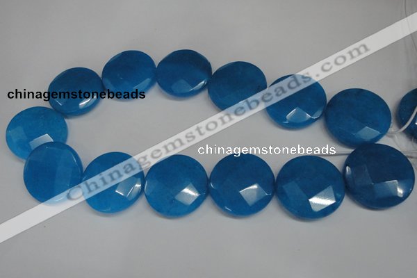 CCN291 15.5 inches 30mm faceted coin candy jade beads wholesale