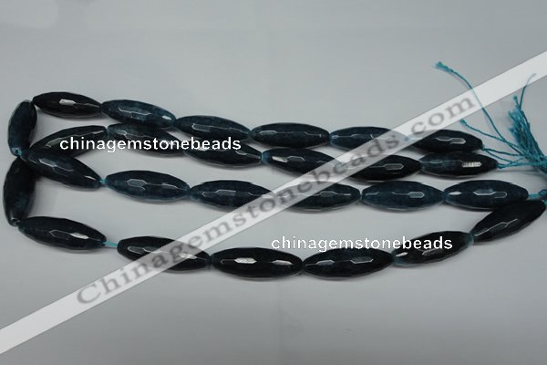 CCN2915 15.5 inches 10*30mm faceted rice candy jade beads