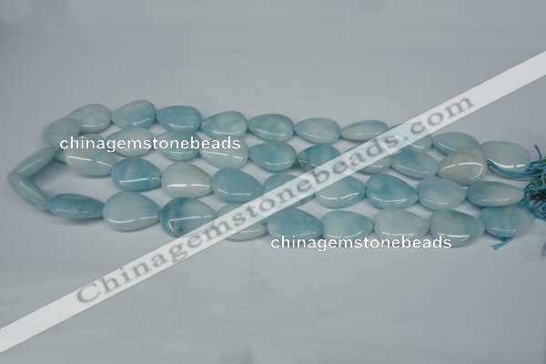 CCN2946 15.5 inches 15*20mm flat teardrop candy jade beads