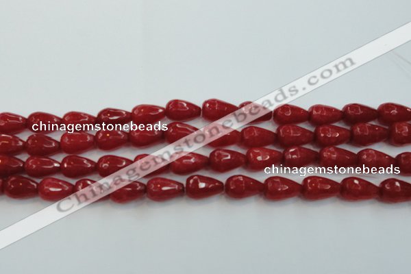 CCN3003 15.5 inches 10*15mm faceted teardrop candy jade beads