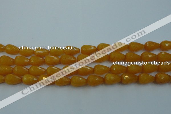 CCN3006 15.5 inches 10*15mm faceted teardrop candy jade beads