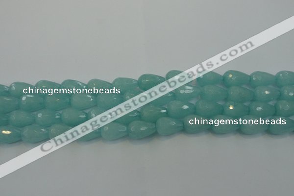 CCN3008 15.5 inches 10*15mm faceted teardrop candy jade beads