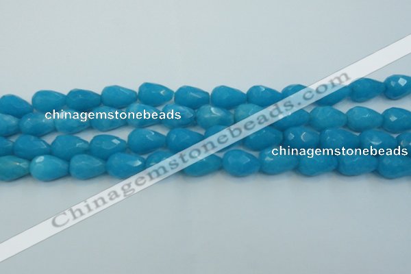 CCN3009 15.5 inches 10*15mm faceted teardrop candy jade beads