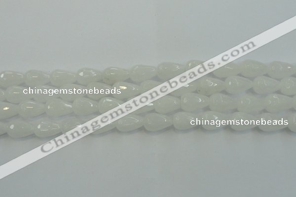 CCN3016 15.5 inches 10*15mm faceted teardrop candy jade beads