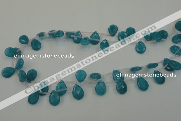 CCN3022 15.5 inches 10*14mm briolette candy jade beads wholesale