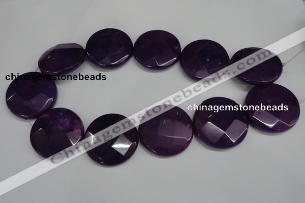 CCN307 15.5 inches 35mm faceted coin candy jade beads wholesale