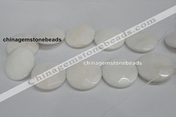 CCN315 15.5 inches 40mm faceted coin candy jade beads wholesale