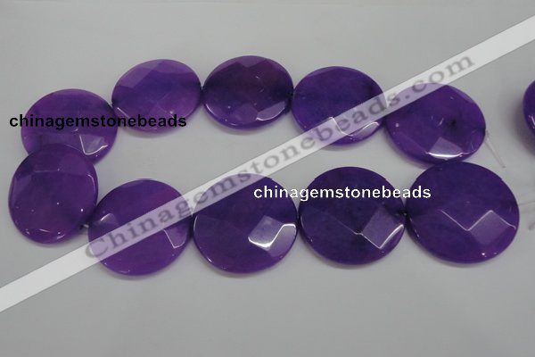 CCN319 15.5 inches 40mm faceted coin candy jade beads wholesale