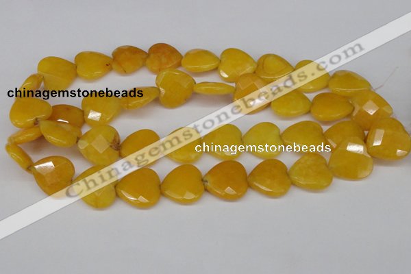 CCN355 15.5 inches 20*20mm faceted heart candy jade beads wholesale