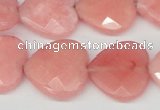 CCN356 15.5 inches 20*20mm faceted heart candy jade beads wholesale