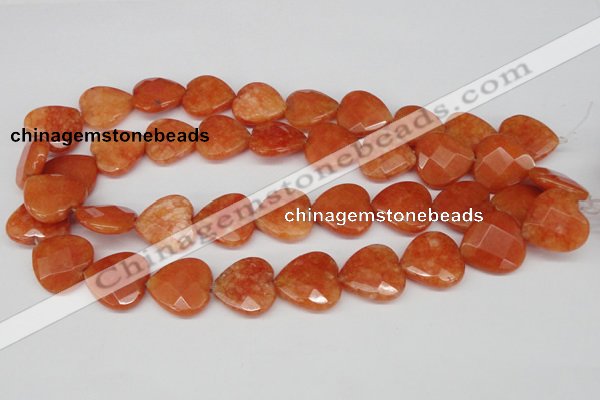 CCN357 15.5 inches 20*20mm faceted heart candy jade beads wholesale