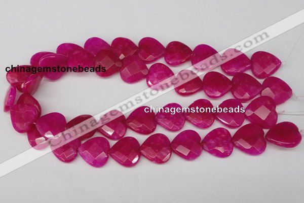 CCN358 15.5 inches 20*20mm faceted heart candy jade beads