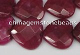 CCN359 15.5 inches 20*20mm faceted heart candy jade beads wholesale