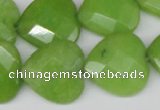 CCN360 15.5 inches 20*20mm faceted heart candy jade beads wholesale