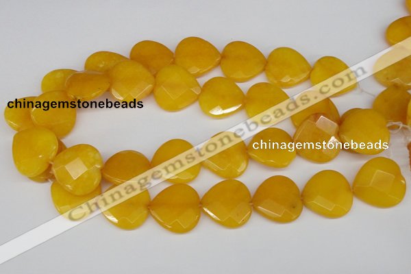 CCN370 15.5 inches 25*25mm faceted heart candy jade beads wholesale