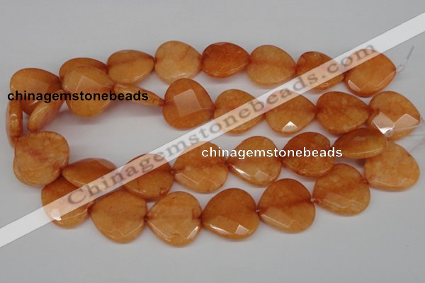 CCN371 15.5 inches 25*25mm faceted heart candy jade beads wholesale