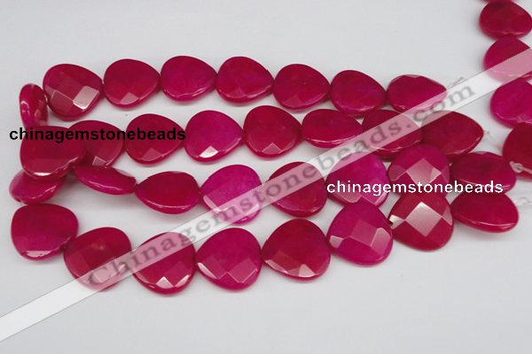 CCN373 15.5 inches 25*25mm faceted heart candy jade beads wholesale