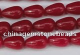 CCN3753 15.5 inches 8*12mm teardrop candy jade beads wholesale