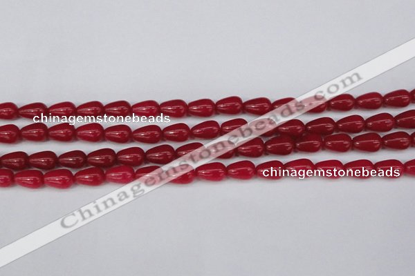 CCN3753 15.5 inches 8*12mm teardrop candy jade beads wholesale