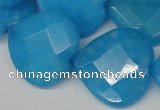 CCN377 15.5 inches 25*25mm faceted heart candy jade beads wholesale