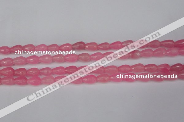 CCN3776 15.5 inches 8*12mm faceted teardrop candy jade beads