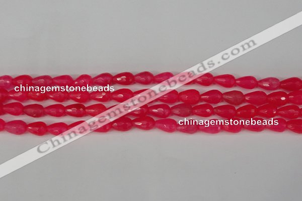 CCN3777 15.5 inches 8*12mm faceted teardrop candy jade beads