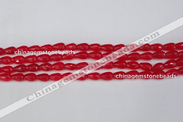 CCN3778 15.5 inches 8*12mm faceted teardrop candy jade beads