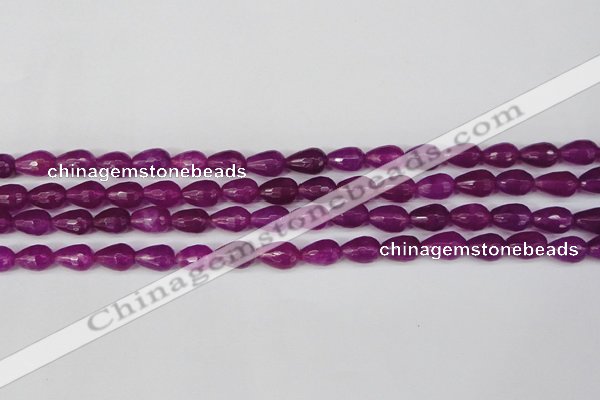 CCN3779 15.5 inches 8*12mm faceted teardrop candy jade beads