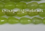 CCN3781 15.5 inches 8*12mm faceted teardrop candy jade beads