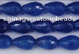 CCN3783 15.5 inches 8*12mm faceted teardrop candy jade beads