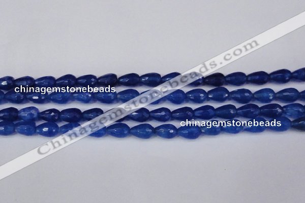 CCN3783 15.5 inches 8*12mm faceted teardrop candy jade beads