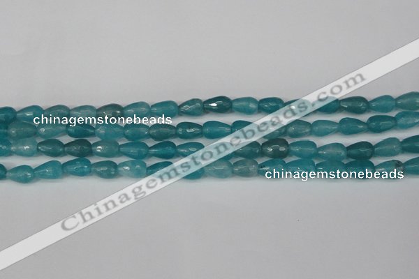 CCN3785 15.5 inches 8*12mm faceted teardrop candy jade beads