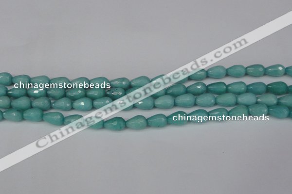 CCN3786 15.5 inches 8*12mm faceted teardrop candy jade beads