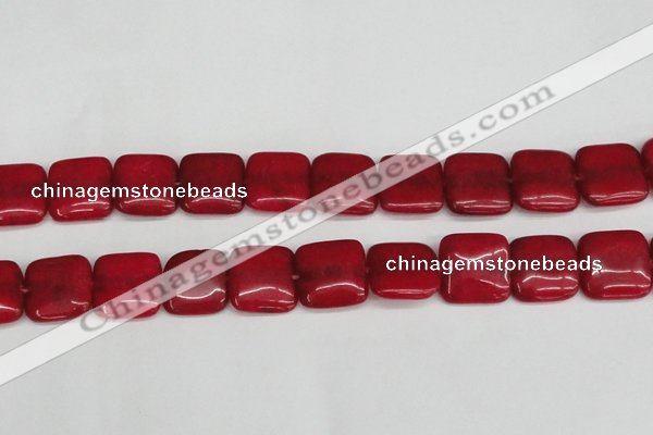 CCN3804 15.5 inches 20*20mm square candy jade beads wholesale