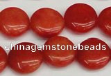 CCN3817 15.5 inches 14mm flat round candy jade beads wholesale