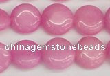 CCN3818 15.5 inches 14mm flat round candy jade beads wholesale