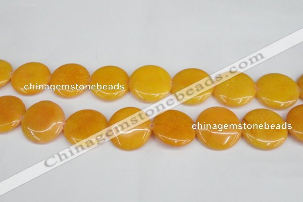 CCN3840 15.5 inches 30mm flat round candy jade beads wholesale