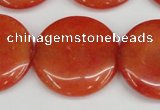 CCN3841 15.5 inches 30mm flat round candy jade beads wholesale